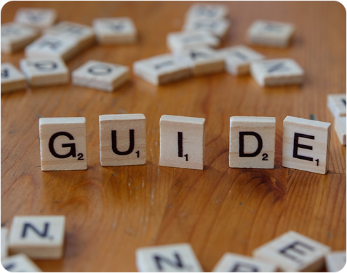 GUIDE scrabble tiles